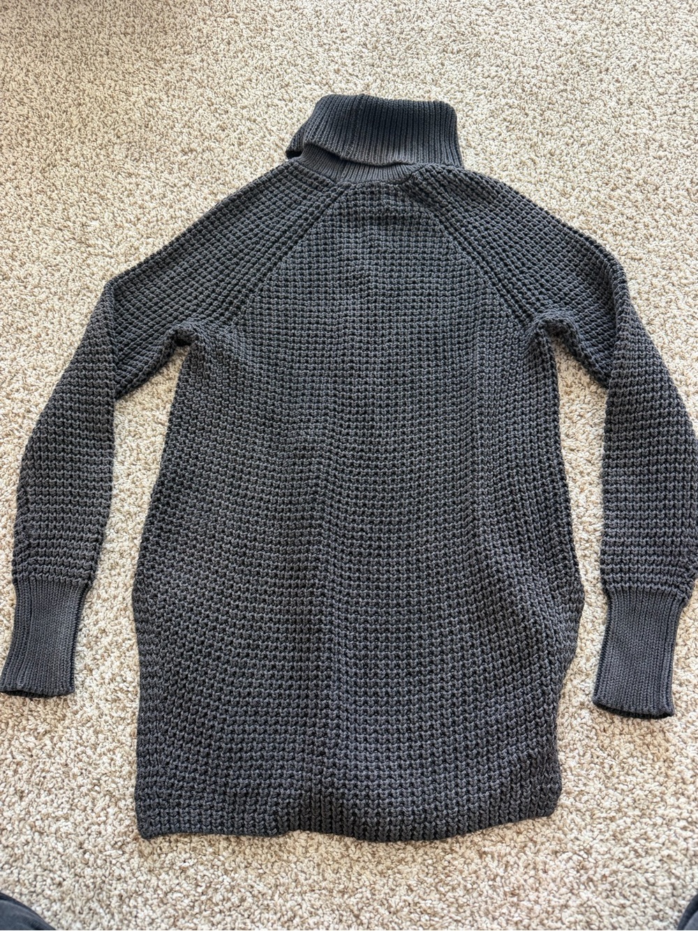 Womens Charcoal Knit Turtleneck Sweater